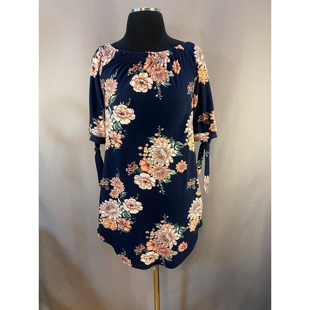 Daily Ritual Women's Floral Blouse Medium Boho Cottagecore Lounge Off Shoulder